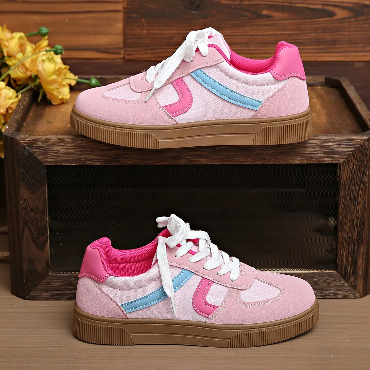 Women's Flat Bottom Sports Shoes Hot Sale Mixed Colors Spring Autumn New Style Sneakers Casual Leisure Student Flats Rubber Sole