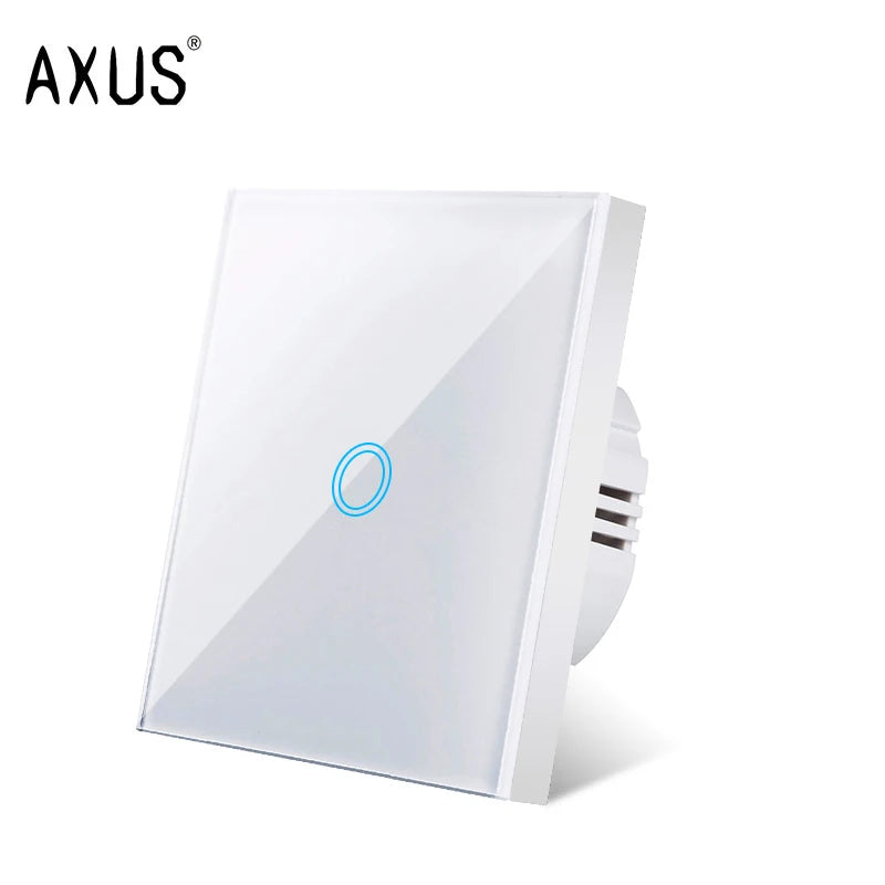 EU AC100-240V Tempered White Crystal Glass Touch Switch Panel Wall Light Switches Sensor Button 1/2/3Gang Lamp Interruttore