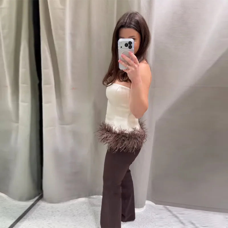 Sexy Women's Dress Halter Sleeveless Backless Slim Hip Package Tassel Female Dresses 2025 Autumn Party Christmas Chic Lady Robe