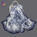 BYSIFA| Ultralarge Spring Fall 100% Mulberry Silk Scarf Beach Wrap Brand Female Long Scarves New Red Floral Silk Scarf Shawl