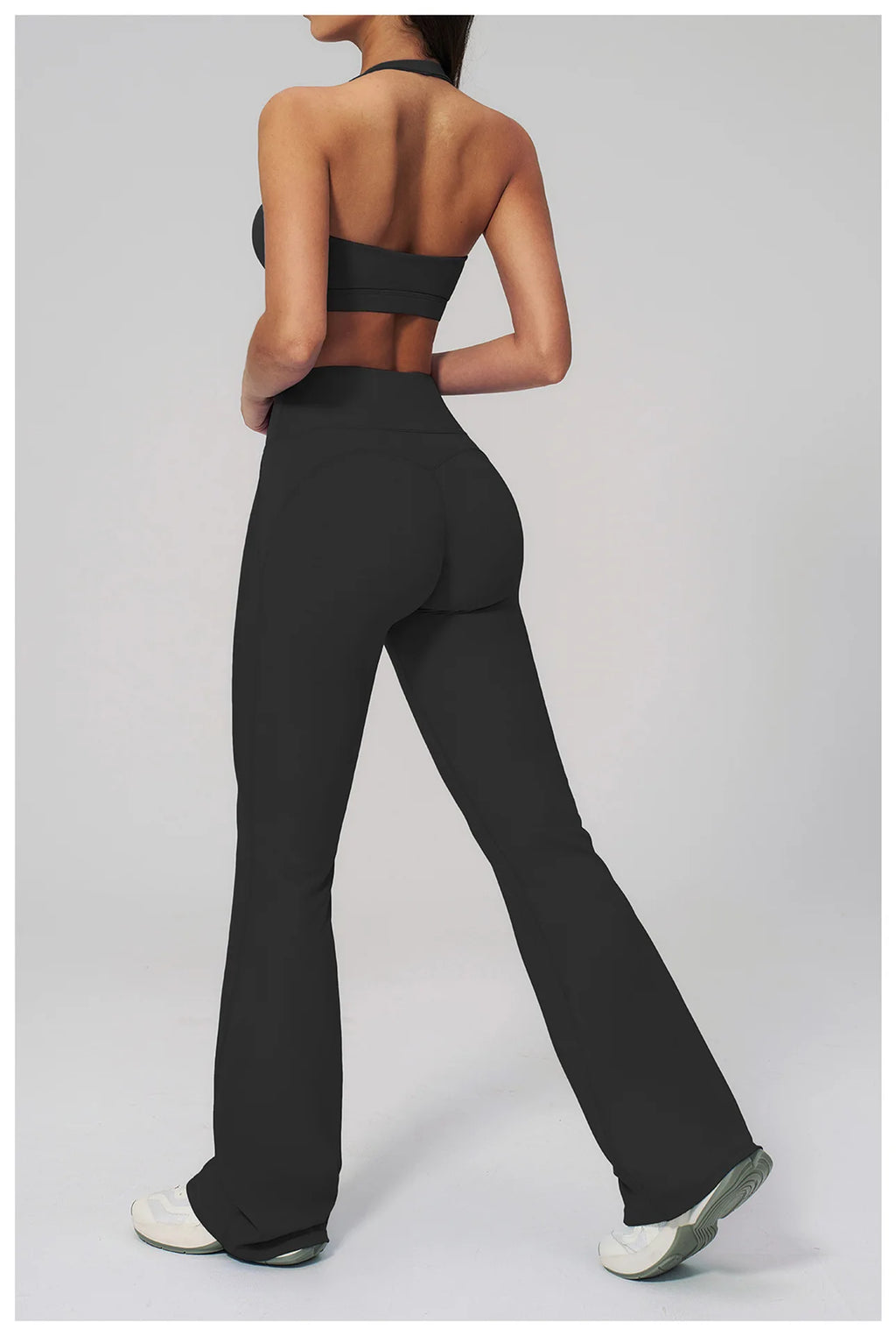 Women's Tracksuits 2PCS Flared Pants Yoga Set Gym Fitness Outfits Female Shockproof Sports Bra Yoga Workout Clothes Sports Sets