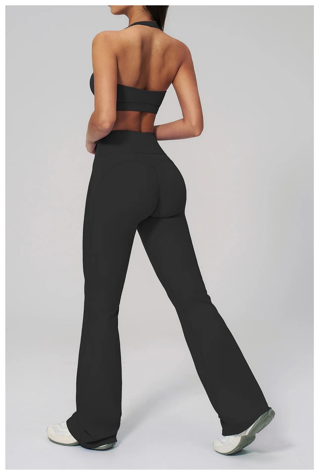 Women's Tracksuits 2PCS Flared Pants Yoga Set Gym Fitness Outfits Female Shockproof Sports Bra Yoga Workout Clothes Sports Sets