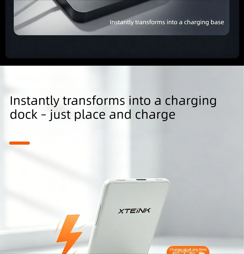 3in1 Charging Stand for XTEINK X3/X4 Pro E-Ink Reader, Desktop Cradle with 65 Degree Tilted Design, Storage Base for Tablet