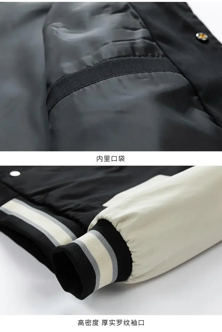 Plus Size 8XL 9XL 10XLMen Varsity Jackets Baseball Coat Stand Collar Long Sleeve Jackets Man Casual Outerwear Big Size Clothing