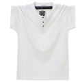 Henry Collar T-shirt Men Plus Size 7XL Summer Short Sleeve Tops Tees Fashion Casual Solid Color Tshirt Male Big Size