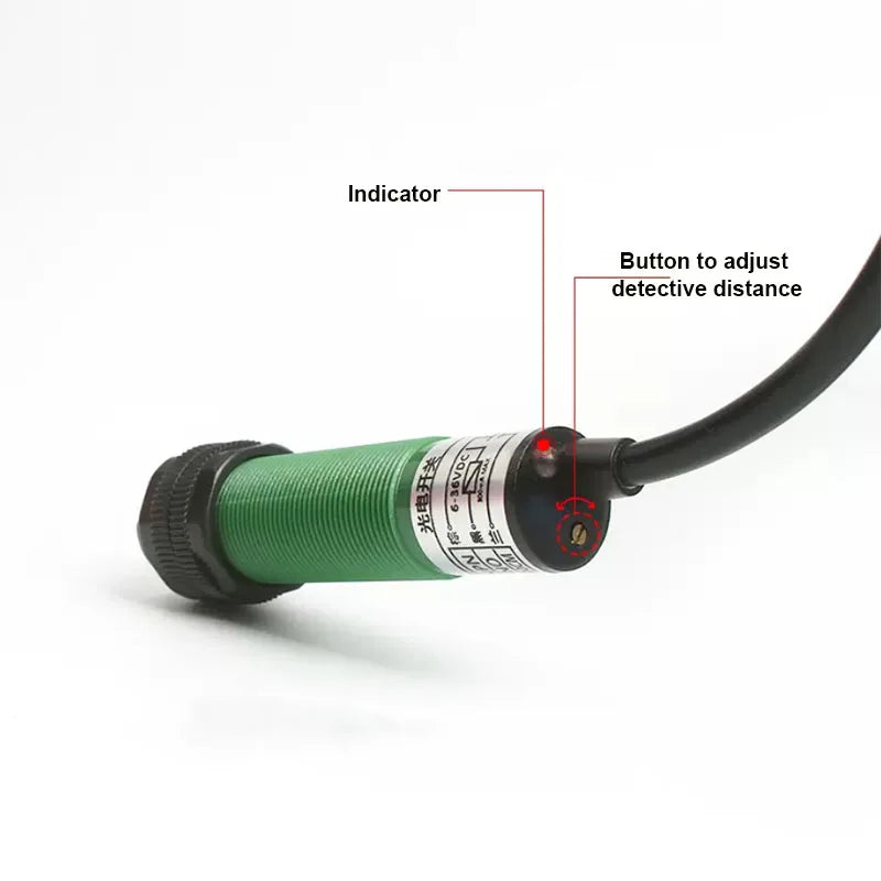 3m Adjustable Diffuse-Reflective Photoelectric Sensor Proximity Switch DC NPN OR PNP Photocell For Count Automation Robot DIY