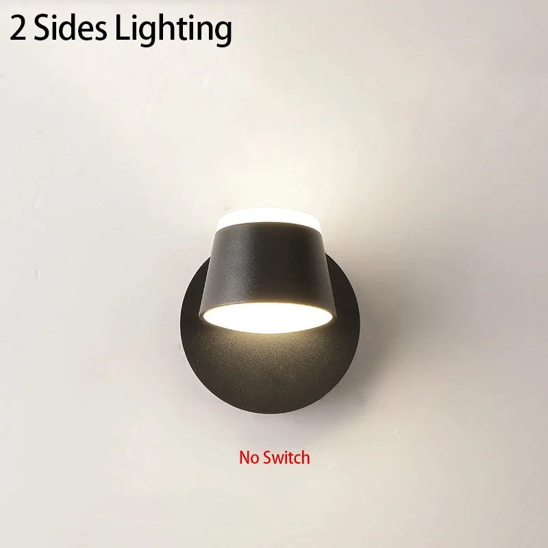 Nordic LED Wall Lamp With Switch 350 Degrees Rotatable Bedroom Bedside Corridor Reading Light Aisle Hotel Sconce Indoor Light