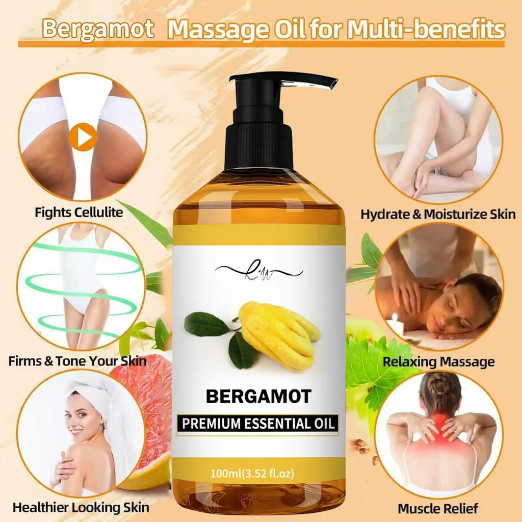 Lavender Ginger Herbal Massage Oil 100ml - Coconut Chamomile Infused, Hair Care & Full Body Massage, Relaxing Meridian Oil, Natu