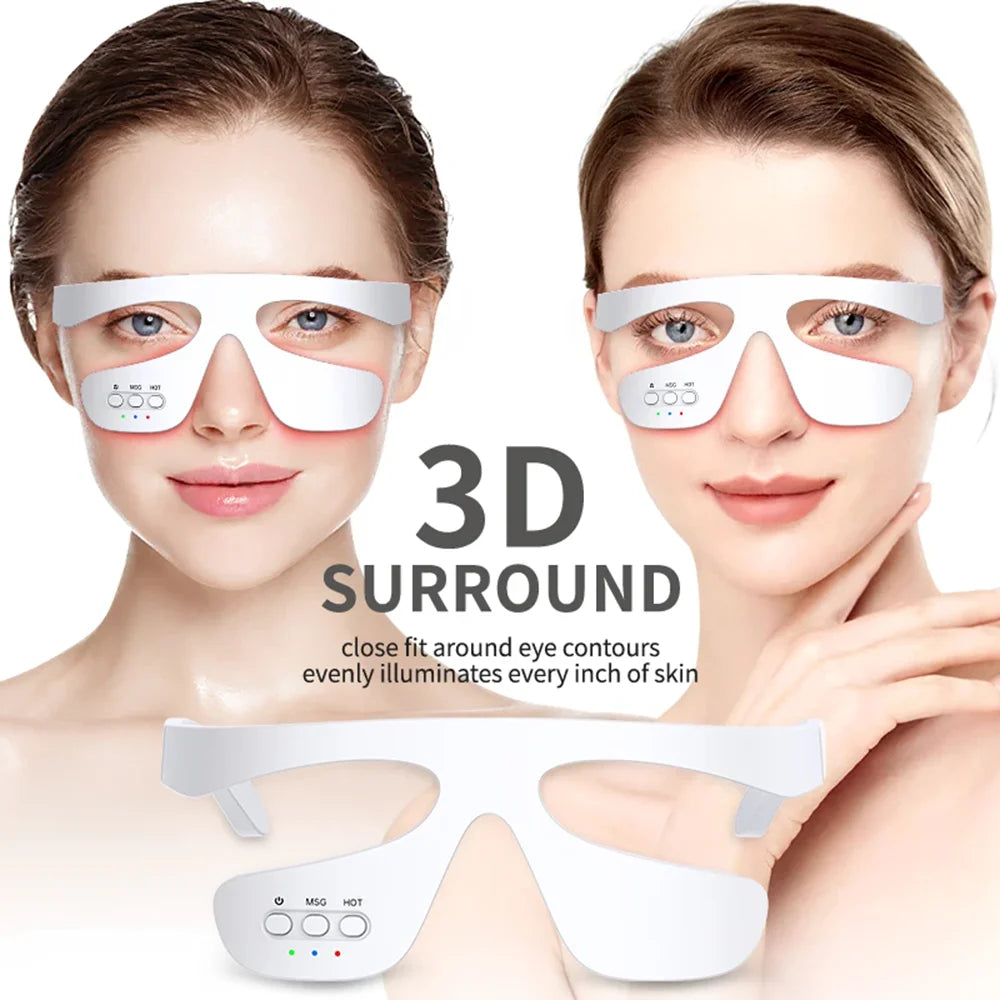 Smart Eye Massager 3D Red Light Eye Fatigue Dark Circles Relaxing Under-Eye Glasses Massage Beauty Machine