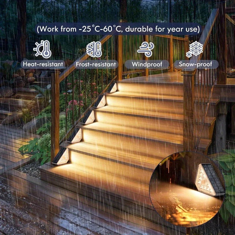 Solar Step Lights Outside 10 LEDs Solar Stair Lights Outdoor Waterproof Security Wall Motion Sensor Lamp For Garden Stair Patio