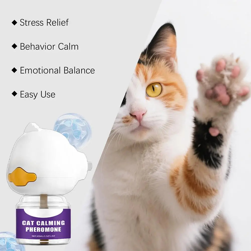 Pheromone Diffuser for Cats Pet Emotional Soothing Device Electric Plug-In Relieve Anxiety Reduce Scratching Calming Spray