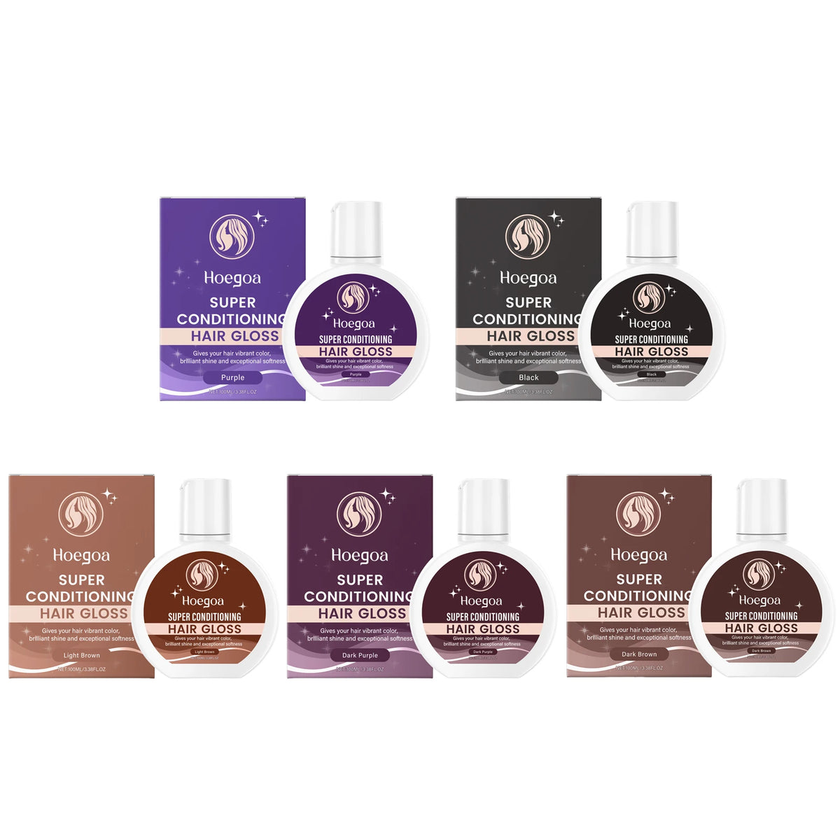 5Colors Super Gloss Hair Conditioner Gloss Rinse Out Semi-Permanent Hair Gloss that Enhances Color and Boosts Shine & Hydration