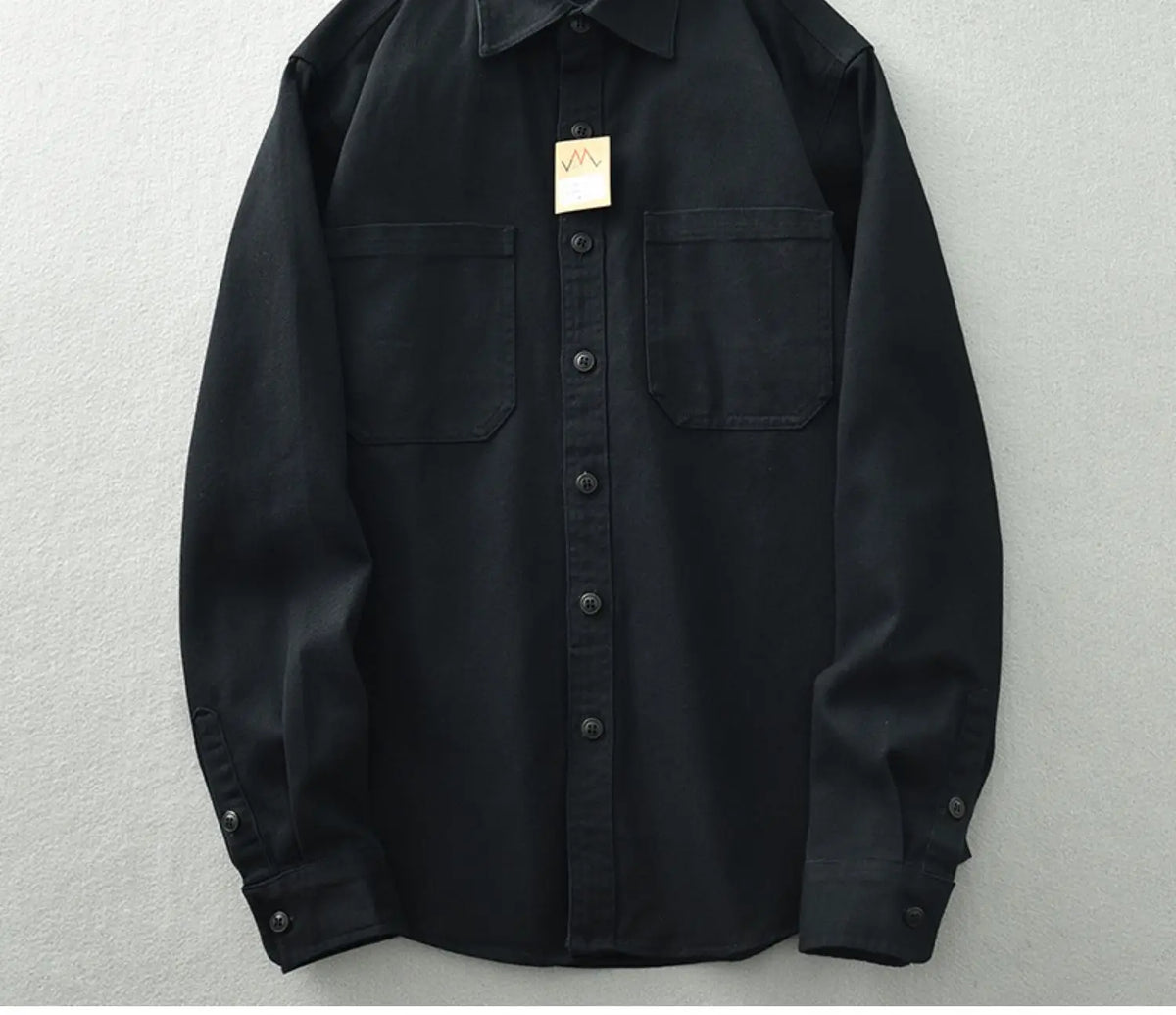 Vintage washed May khaki shirt men's long sleeve base lapel cotton loose casual cargo shirt
