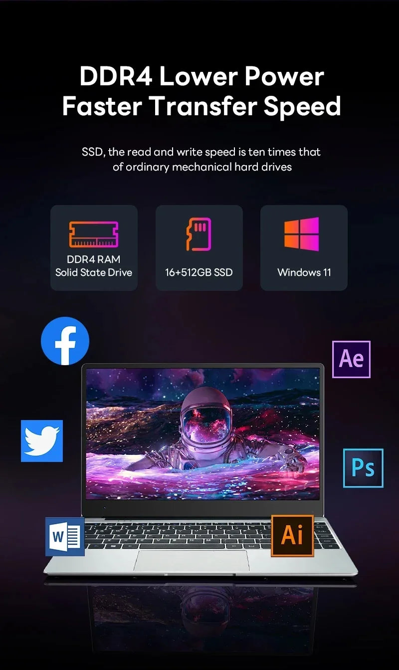 2026 New Portable Notebook Windows 11 14.1 Inch Gaming Computer PC Gamer Intel Core I9 10980HK Laptops I9 Study Work PC