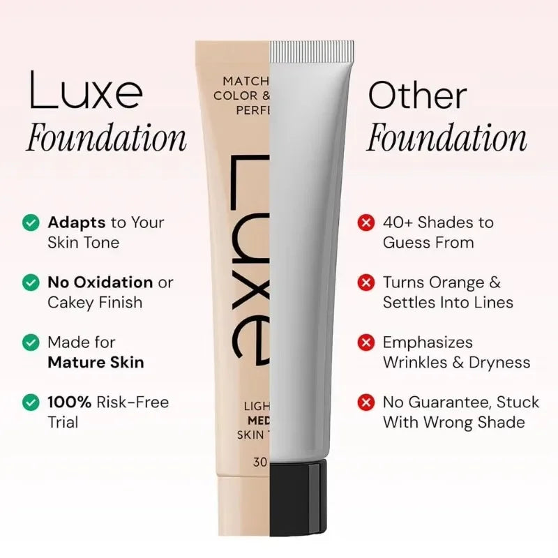 New Luxe-Color Changing Foundation 'No-Makeup Makeup' Look with Concealer Power Obedient Suitable for Fair To Medium Skin Tones