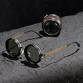 Driving Sunglasses Men Adjustable Sunglasses Round Frame Steampunk Sun glasses Color-changing ND 9 Polarized Lenses Sun Glasses