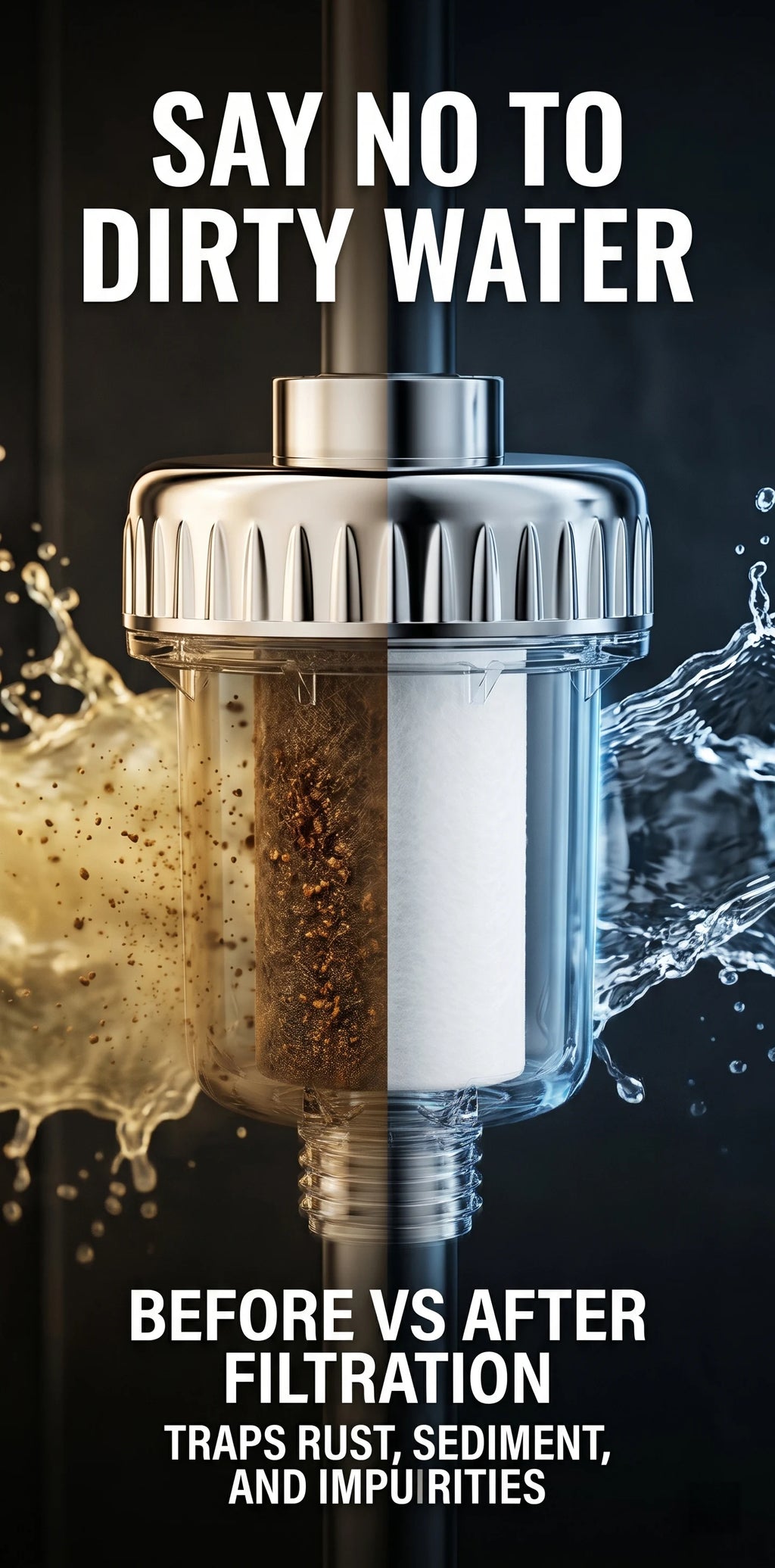 Water Heater Pre Filter Shower Head Filter Transparent Window 20mm Universal Connector Hard Water Purifier Accessory