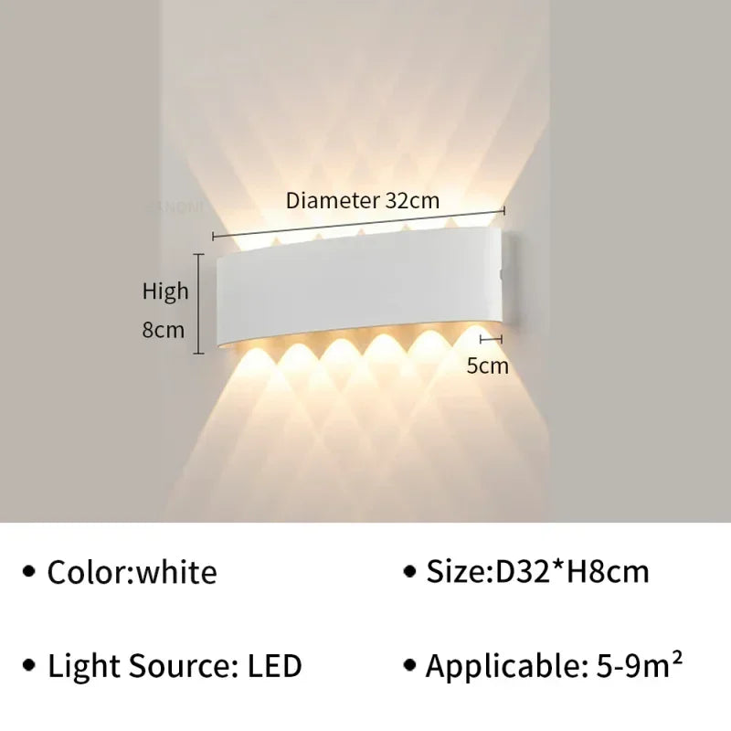 Waterproof Outdoor LED Wall Light for Garden Patio Balcony Warm White Weatherproof