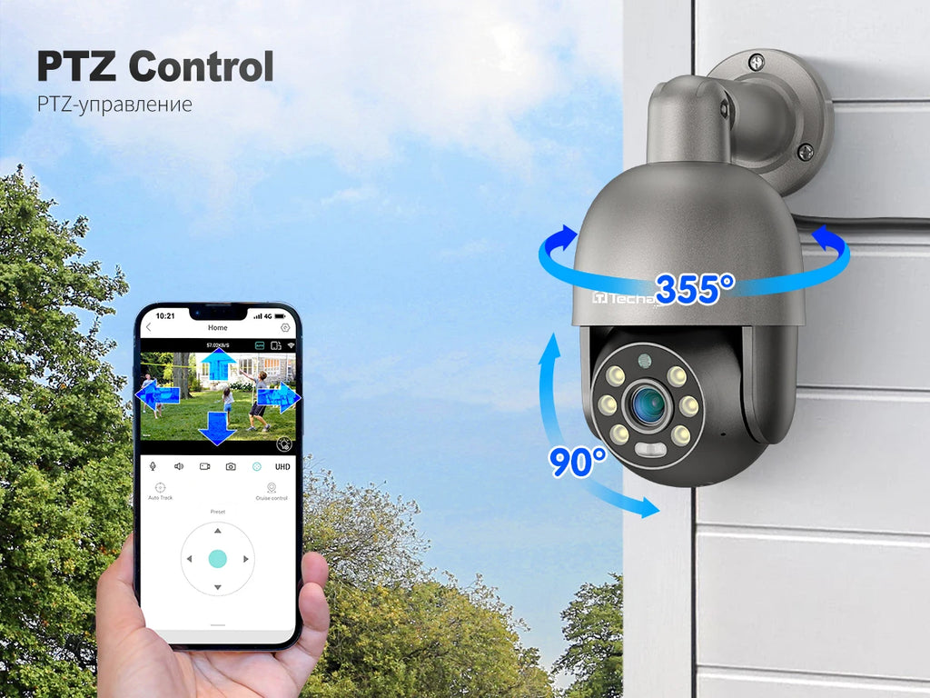 Techage 5MP 8MP 4K PTZ Security POE IP Camera CCTV Surveillance 4K Video Camera Outdoor Ai Human Detection Two Way Audio ONVIF