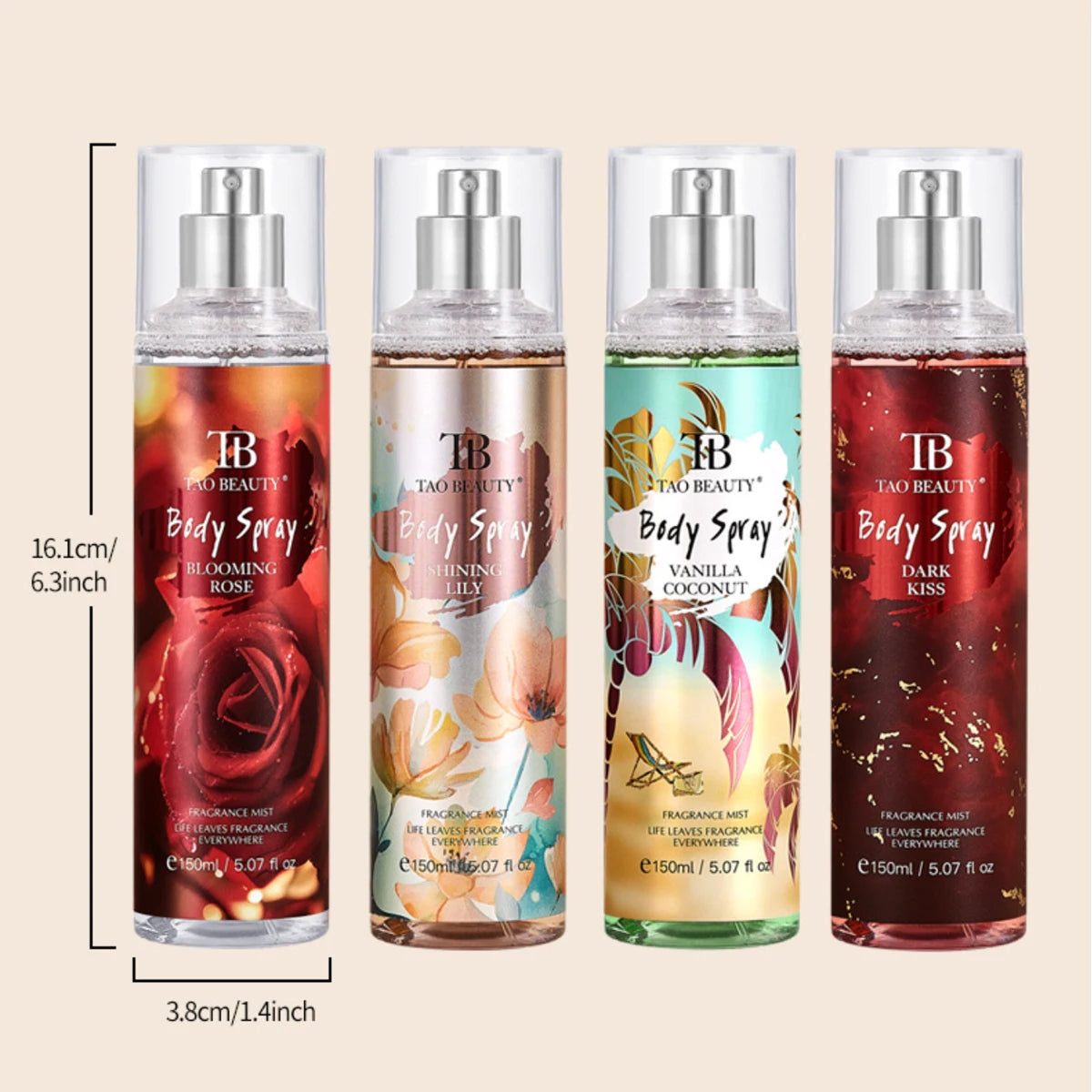 150ml Fragrance Spray, Long-Lasting Perfume, Light Floral Fruity Scent, Rich Rose Blackberry Botanical Fresh Scent Spray