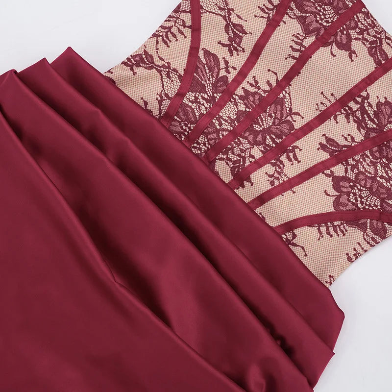 Lace Patchwork Pleated Dress Women Spaghetti Strap Mini 2026 Spring Summer Dress Evening Nightclub Sexy Party Dresses