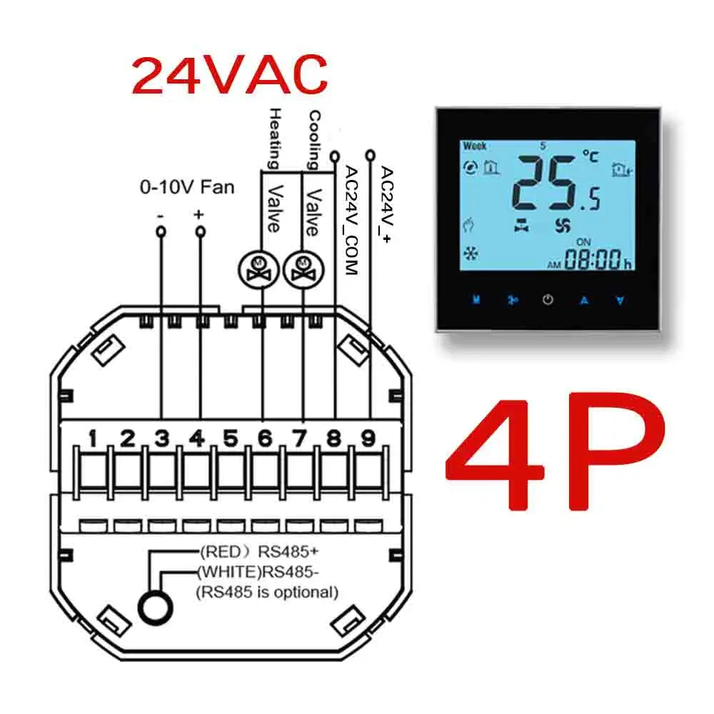 0-10V fan temperature regulator 2P air conditioning temperature controller with TUYA WiFi