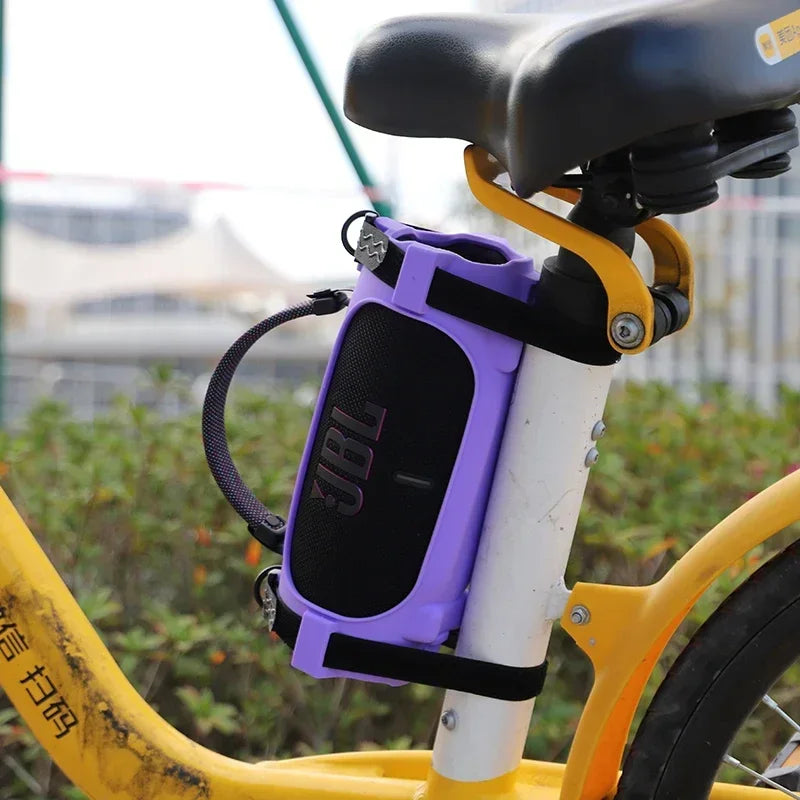 Newest Soft Silicone Case Cover Skin With Strap Carabiner for JBL Charge 6 Portable Waterproof Wireless Bluetooth Speaker