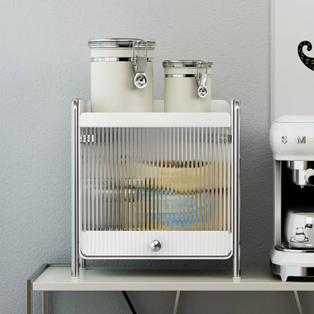 New Drawer Organizer Deluxe Desktop Makeup Organizer Kitchen Shelf Dustproof Mug Tea Set Coffee Drawer Countertop Organizer