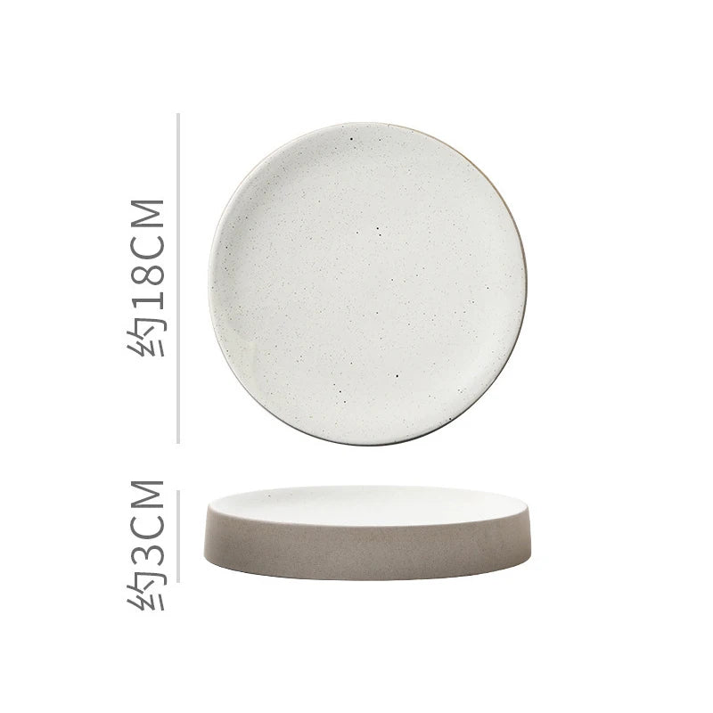 Vintage Round Ceramic Plate Creative Dessert Dim Sum Plate Pastry Plate Steak Plates Sushi Plates Molecular Cuisine Tableware