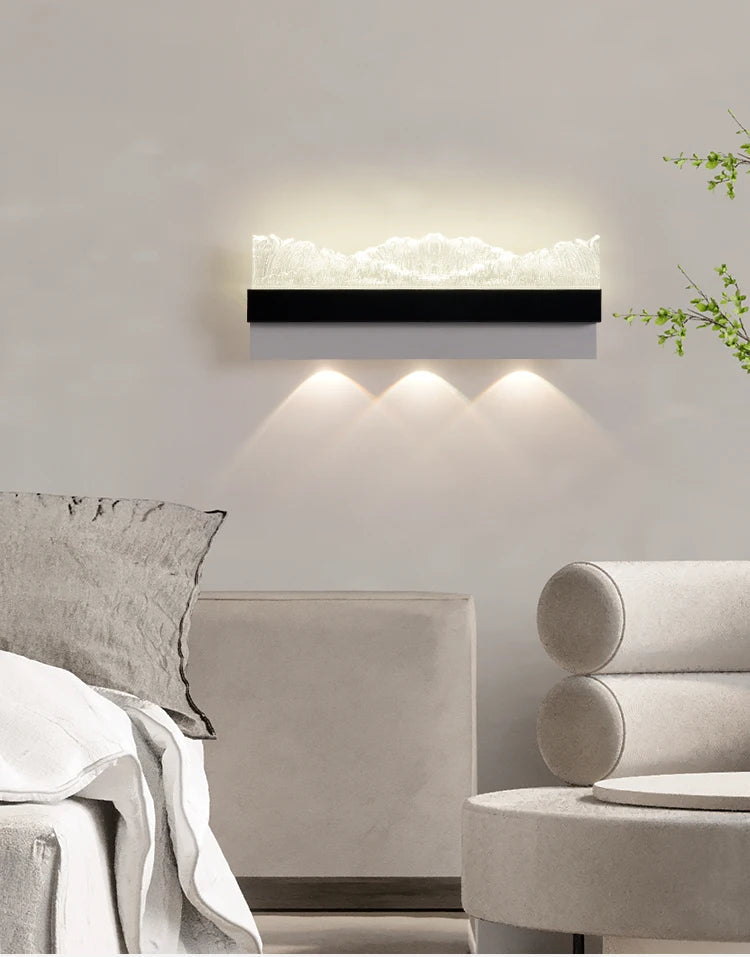 16W Creative Acrylic Textured Led Wall Light Bedroom Living room Aisle Light Long Strip New Design Art Decorative Ambient Light