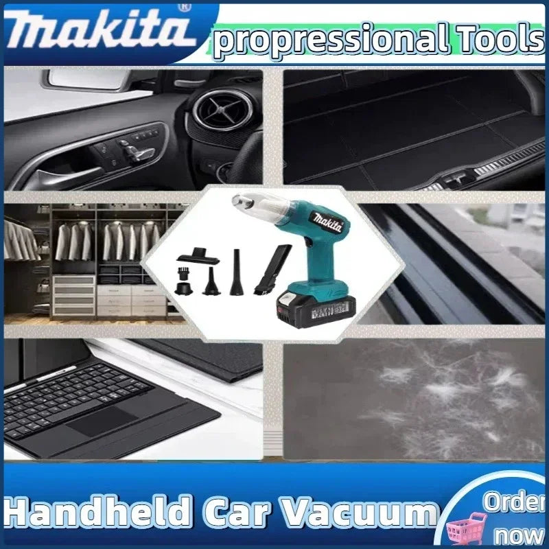 Makita  Mini Car Vacuum Cleaner Multifunction Handheld Rechargeable Power Tools  Dust Collect Tool