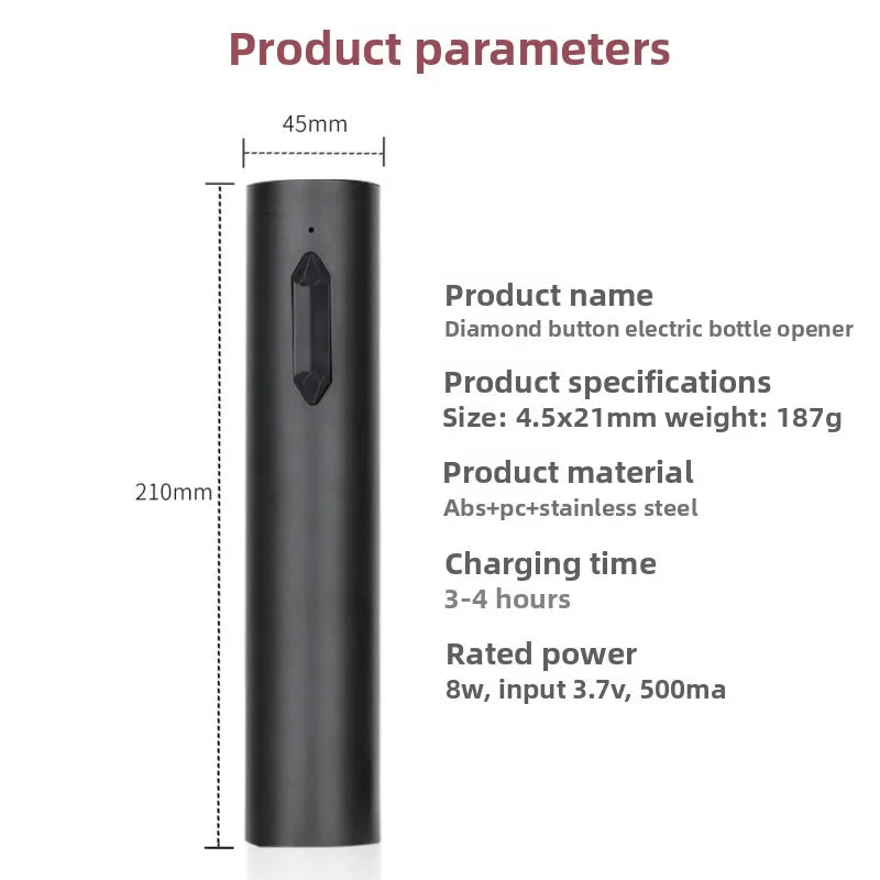 Usb Rechargeable Electric Wine Opener Automatic Red Wine Corkscrew Kitchen Gadgets Bottle Opener for Party Bar Accessories