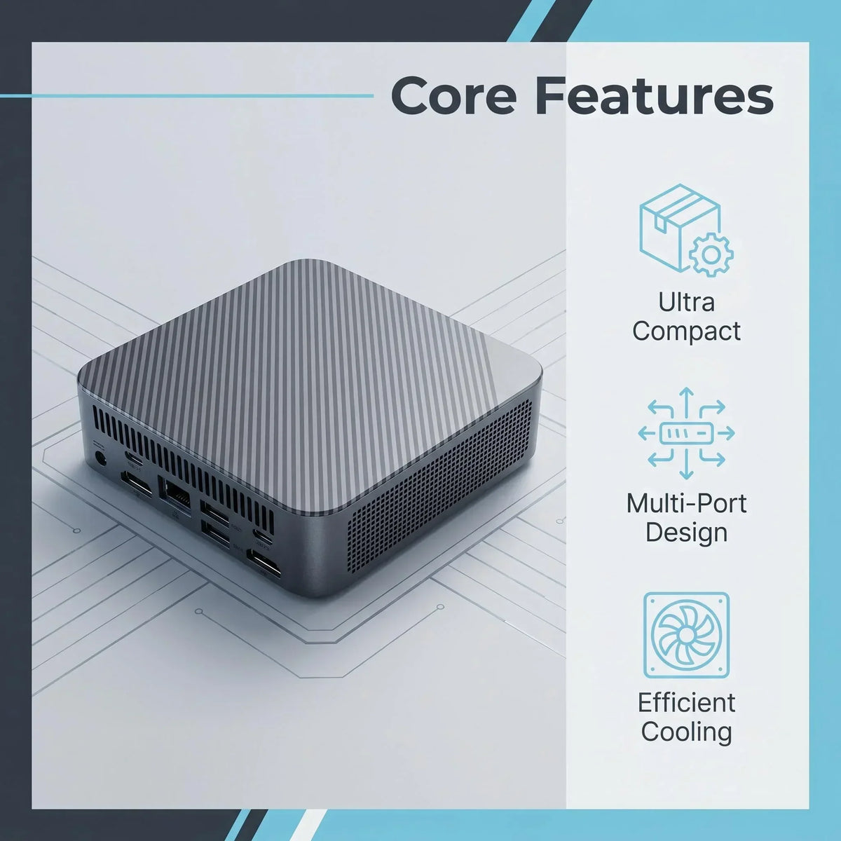 Intel Core i9 10980HK Mini PC 16GB DDR4 512GB M.2 NVMe SSD Triple 4K Output WiFi6 BT5.2 Silent Cooling Office Home Desktop Pro