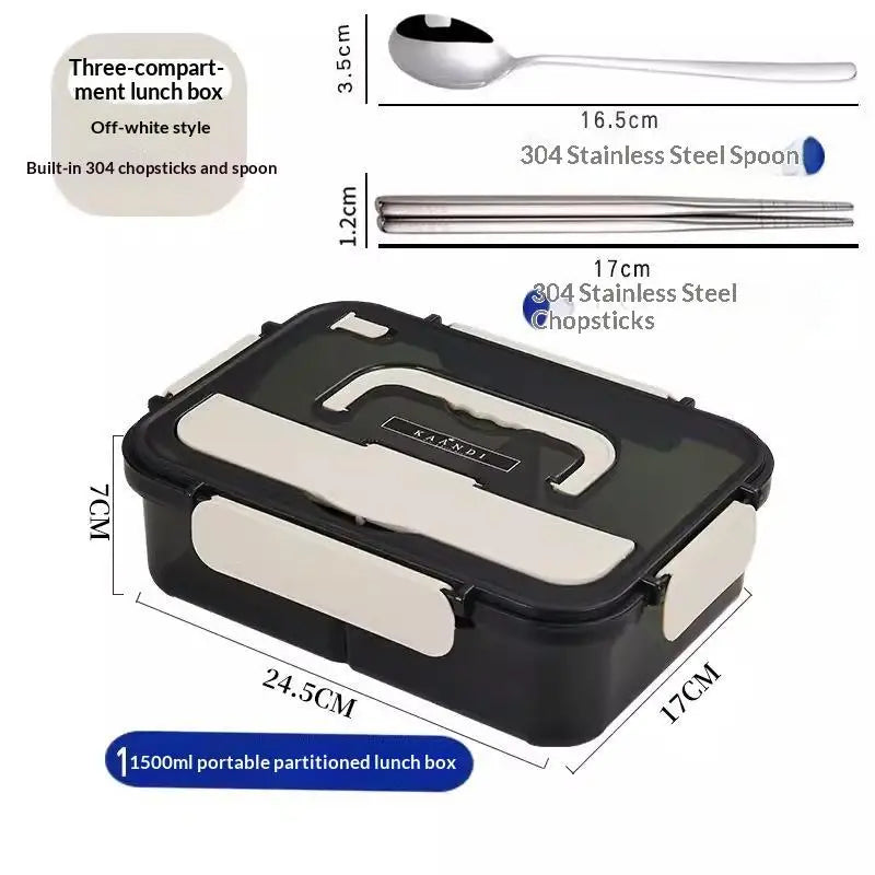 Bento Lunch Box Leak Proof: 2/3 Compartment Lids Food Grade Work School Travel Daily Meal Prep