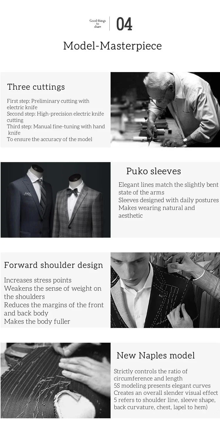 Autumn Man Suit Coat Double Breasted Woolen Herringbone Blazer Fashionable Casual Business Short Jacket