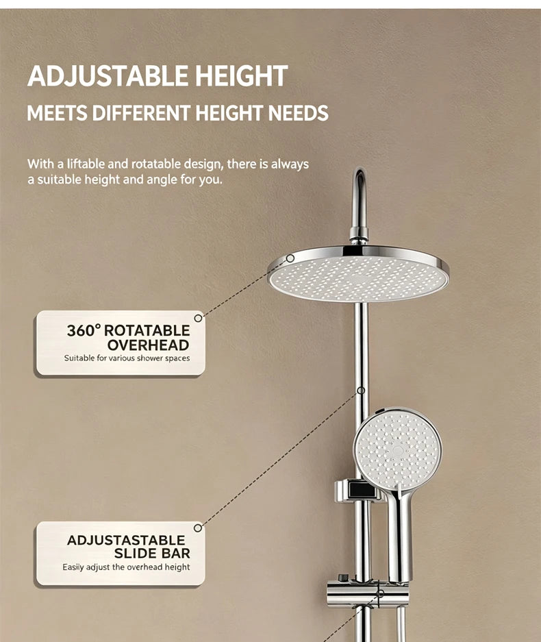 Modern Various Bathroom Shower Set Wall Mounted Aluminum Rainfall Shower Faucet Set Bathtub Showers Full Kit