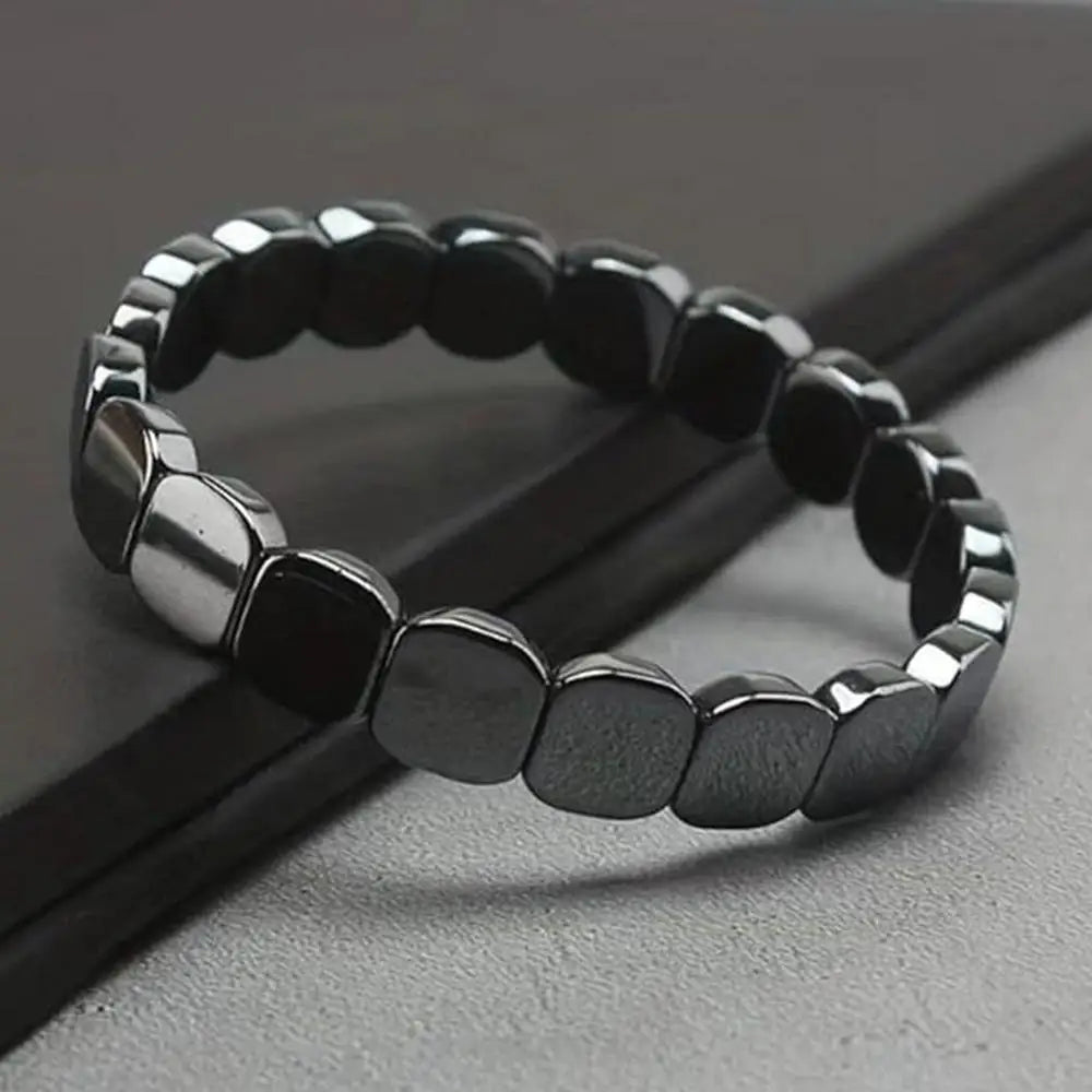 Black Natural HematiteBracelet For Men Reclaim Jewellery Wrist HematiteStone Beaded Healing Bracelet Edge Confidence For Men