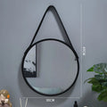 Perforation-free Vanity Mirror Wall-mounted Round Thickened Wooden Border Dressing Mirror Bathroom Mirror Makeup Mirror 전신거울