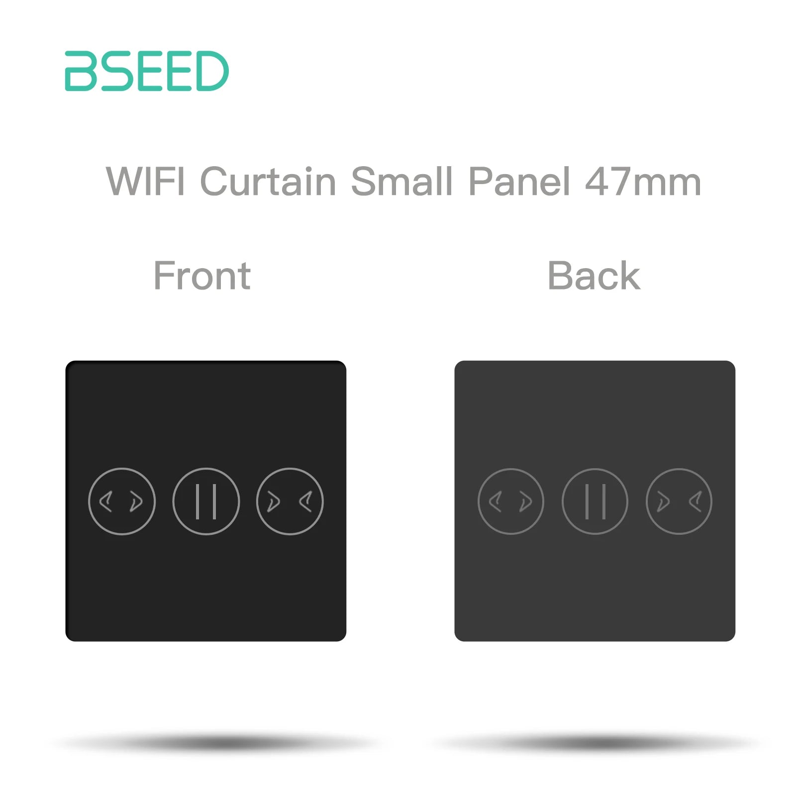 BSEED Wall Light Switches Small Glass Panel Parts 1/2/3Gang White Black Gold Touch Switches Crystal Parts 47mm