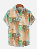 2024 Cute Cartoon Graphic 3D Print Shirts For Men Fashion Hawaiian Shirt Beach Blouses Short Sleeve Vocation Lapel Shirt for Boy