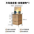 Medieval style living room combination storage cabinet, locker, solid wood household drawer, stainless steel dining side cabinet