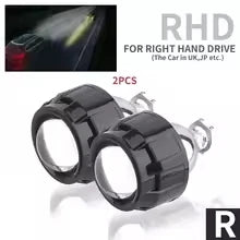 AILEO 2PCS 2.5 Inch HID Projector Lens Headlight Projector Lens 6000K White Light 12V LHD RHD Retrofit Car Headlamp Lens