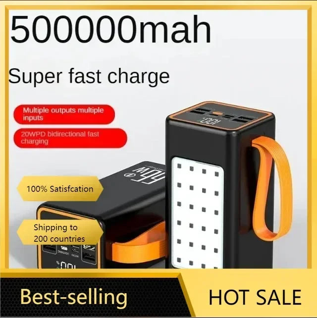 500000mah 100000mah 200000mah 300000mah Upgraded Version Super power bank fast charge with LED Super Large Capacity