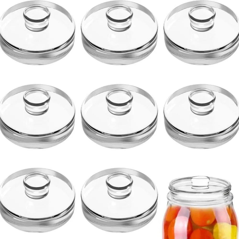 Fermented Glass Weights with Handle Sealed Wide Mouth Mason Jar Lid Kitchen Gadgets Clear Cheeseits Fermentation