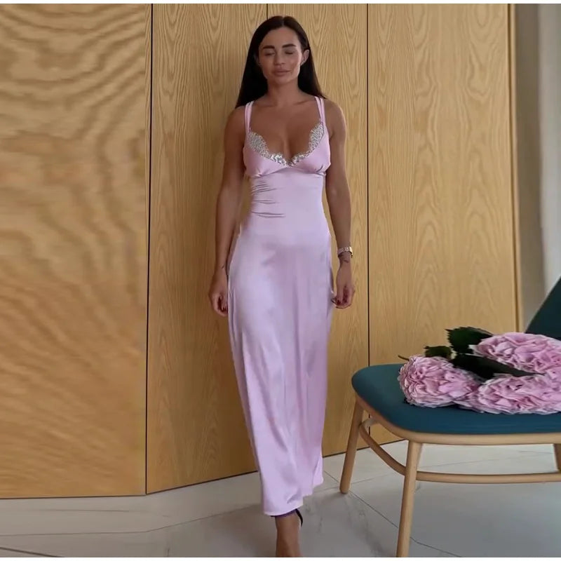 Sexy Lace Patchwork Women's Long Sleeve Beach Halter Backless Hip Package Female Dresses 2026 Summer Fashion Long Lady Robe