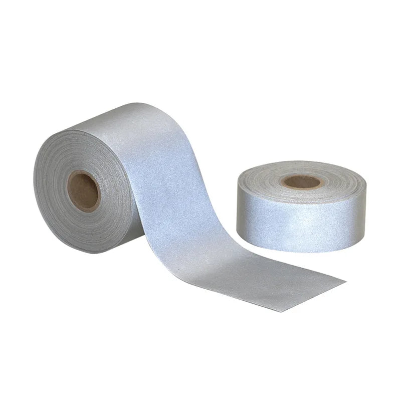 2.5cm/5cm/10cm DIY HTP Reflective Heat Transfer Vinyl Grey Strip Night Fluorescent Protective Warning Self-adhesive Tape
