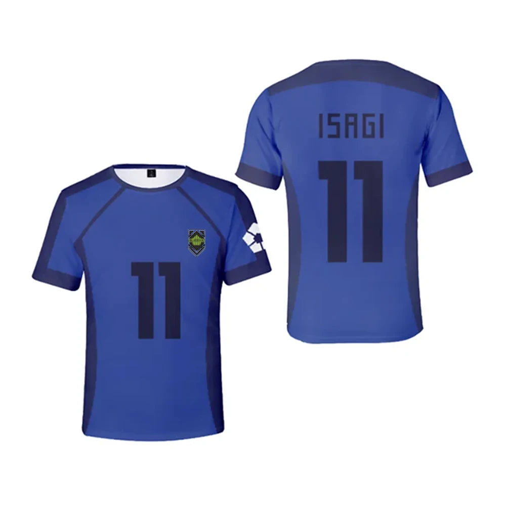 Anime Japan Blue Lock Isagi Yoichi Football Shirt Cosplay Hyoma Chigiri Meguru Bachira Daily Street Style T-shirt Top