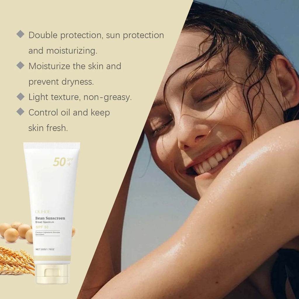 SPF 50+ Mild Moisturizing Sunscreen Soothe Cool Sunblock UVA/UVB Brighten Anti Oxidate Sun Prevent Sunburn Moisturize Sunscreen