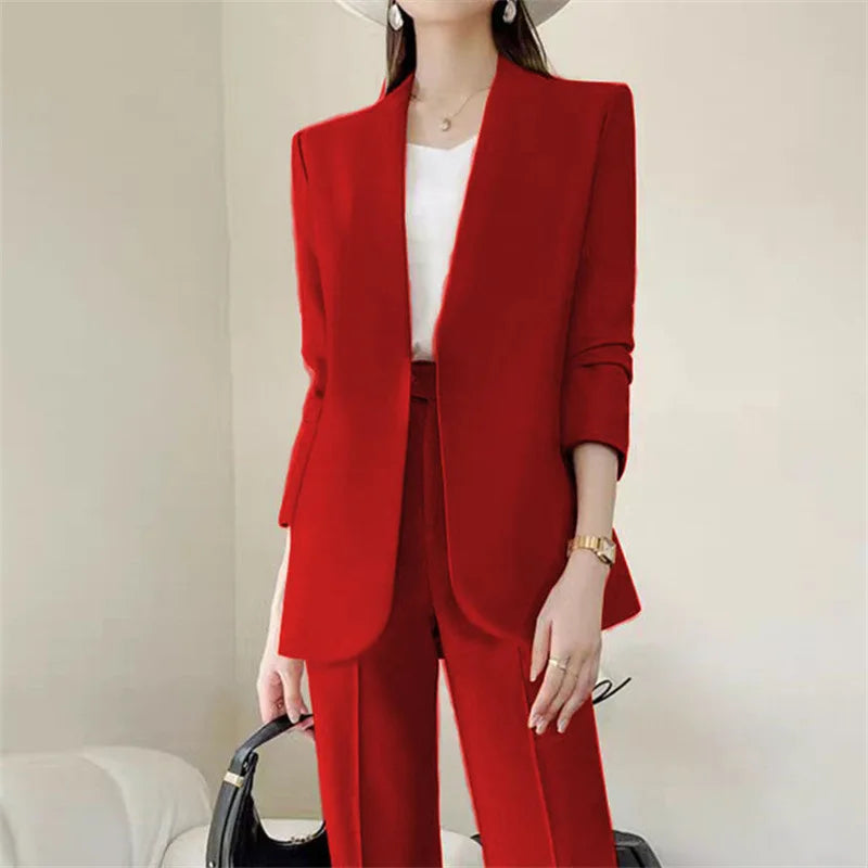 Fashion 2 Piece Sets Women Outfits Spring Autumn New in Korean Pants Sets Commuter Elegant Suit Coat 2 Piece Sets Women