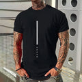 2024 New Pure Black Men's Short-sleeved T-shirt Simple Letters Printed Round Neck T-shirt Street Casual Temperament Men's Tops